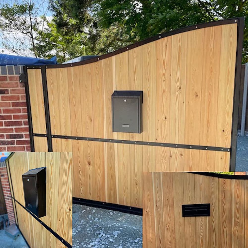 Letterbox For Gates & Fences Outdoor Rear Access Gatehouse W3 Black Rear