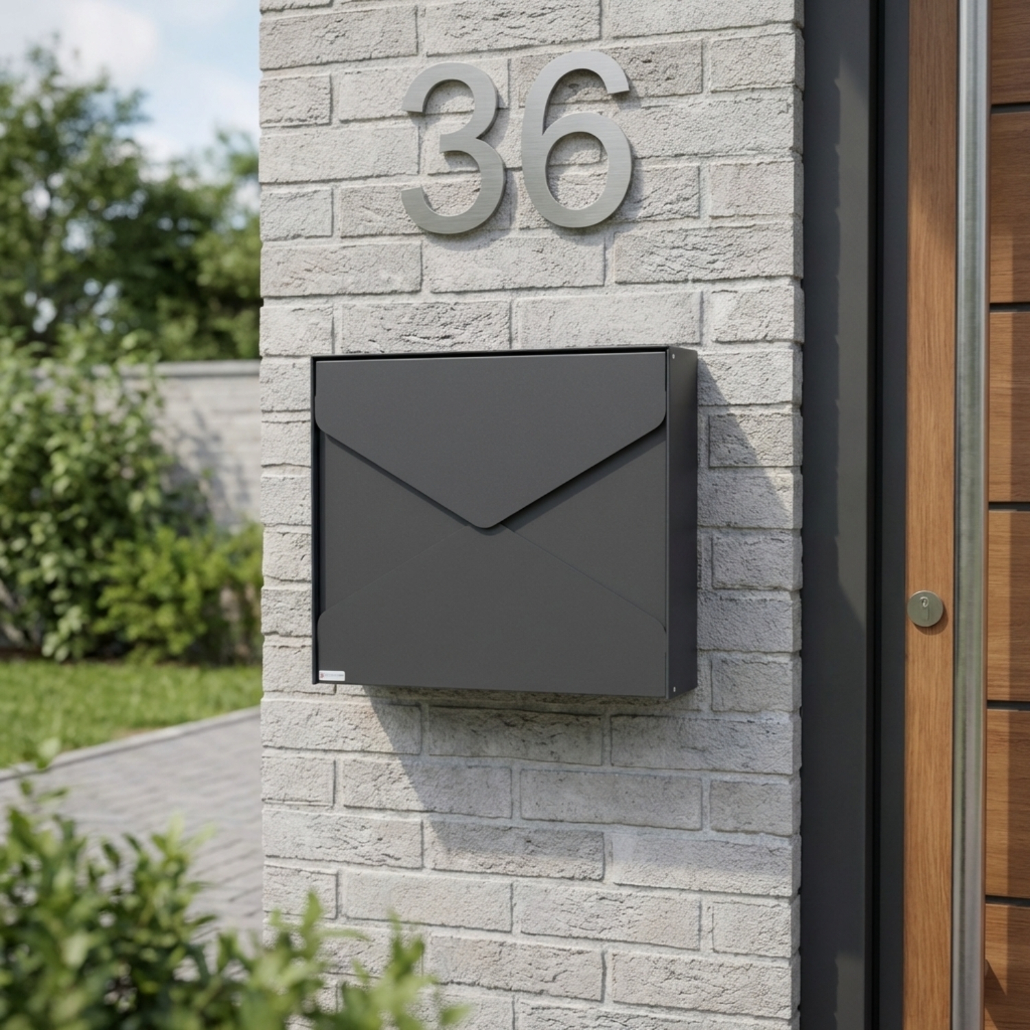 Minimalist Outdoor Lockable Post Box Wall Mounted Gavia   Anthracite Grey