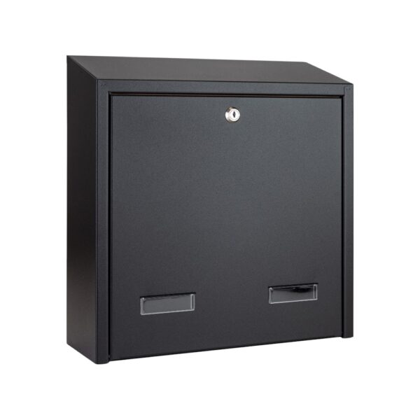 Rear Access Letterbox For Gates And Fences W3 6 Black Matt Angled
