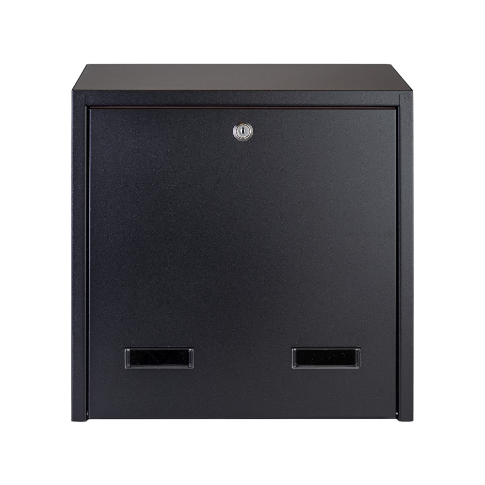 Rear Access Letterbox For Gates And Fences   W3 6 Black Matt Photoroom