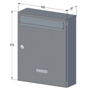 Wall Mounted Post Box Lockable Galvanised Steel W5 Urban Easy Drawings 2