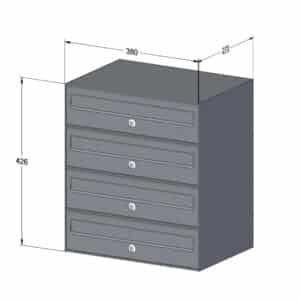 Apartment Mailboxes Mtz 4 Bank Drawing Apartment Mailboxes Mtz 4 Bank Drawing