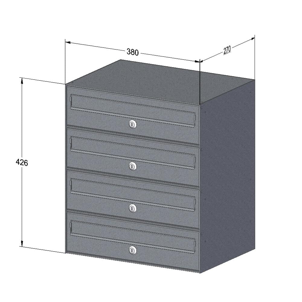 Apartment Mailboxes Mtz 4 Bank Drawing