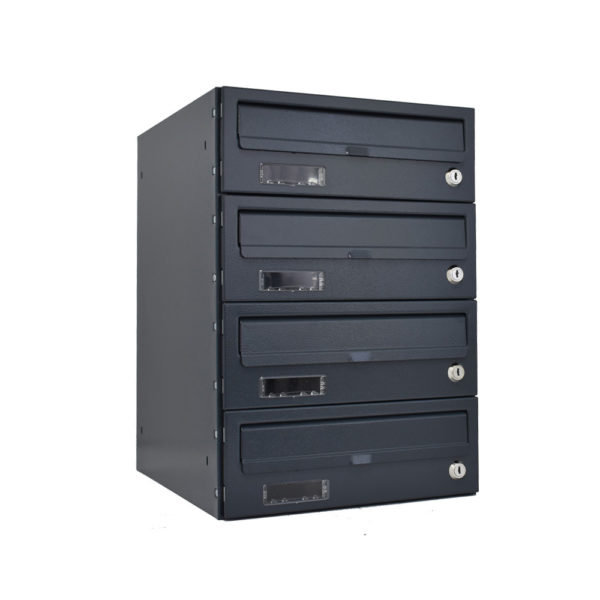 E2 Communal Letterboxes 4 Bank Anthracite  Grey Ral7016
