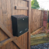 gate mounted post box with rear retrieval access