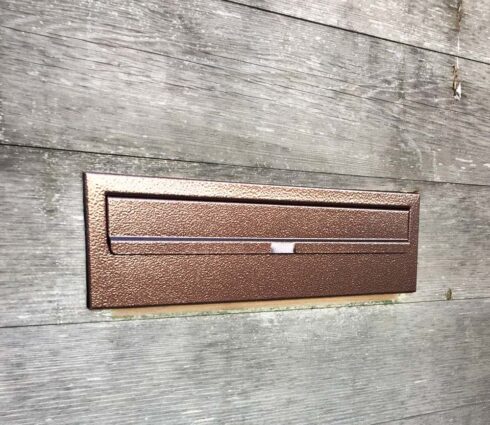 Large Post Box For Gates & Fences Rear Access Gatehouse W3-3 in Copper No Trim Front View Lifestyle Image