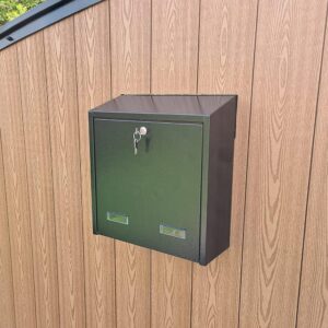 Gate Letterbox Outdoor Rear Access Gatehouse W3-1 Black No Trim Large Letterbox W3 1 No Trim
