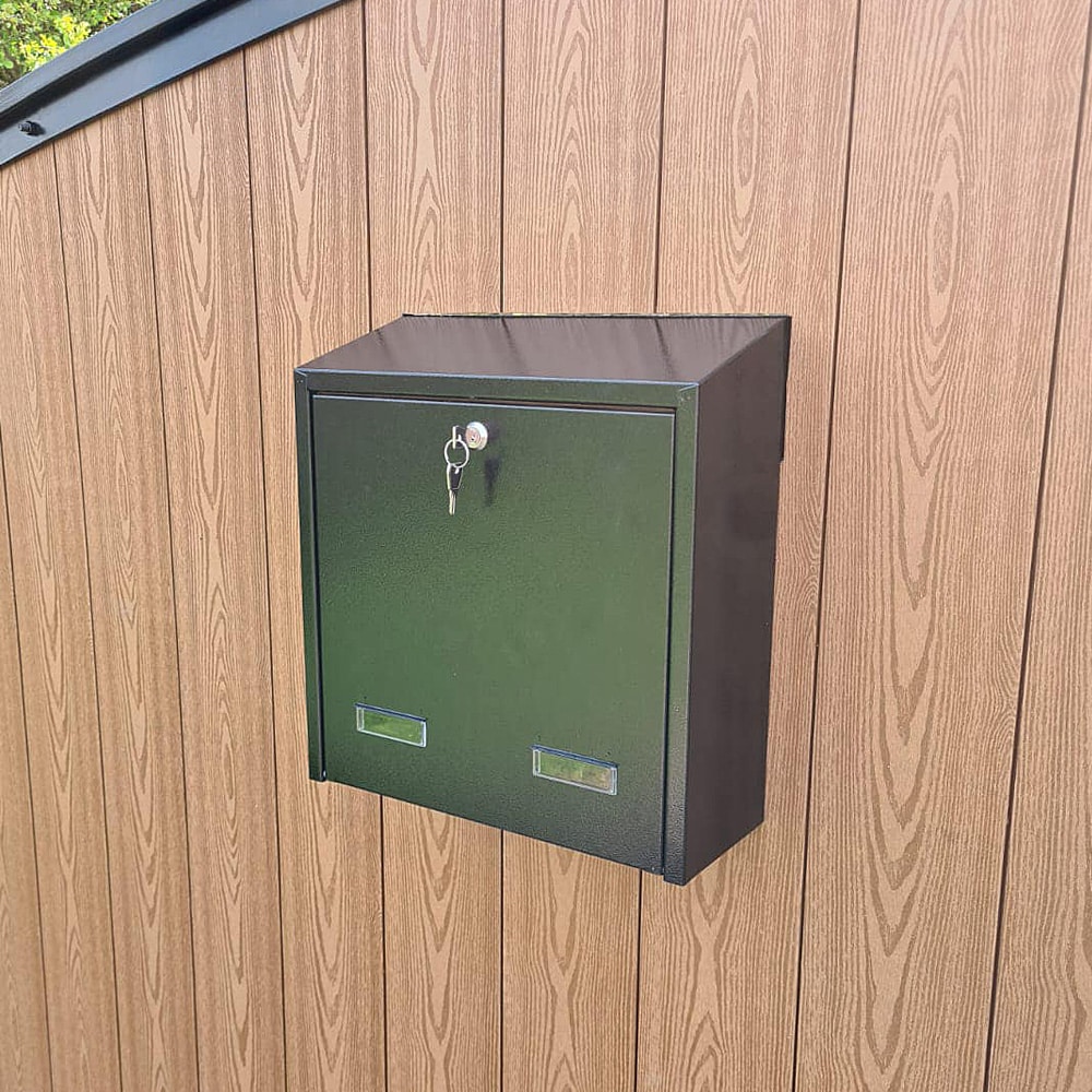 Gate Letterbox Outdoor Rear Access Gatehouse W3-1 Black No Trim Large Letterbox W3 1 No Trim