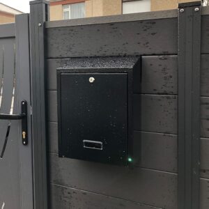 Gate Letterbox Outdoor Rear Access Gatehouse W3-1 Black without Trim Outdoor Post Box W3 1