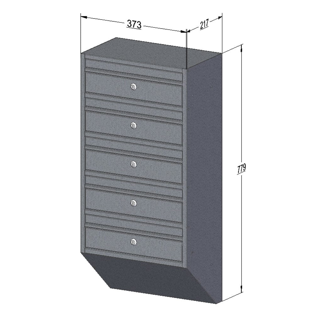 Post Boxes For Flats E1s 5 Bank Drawing