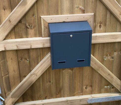 Large Letterbox For Gates & Fences Rear Access Gatehouse W3-4 Grey