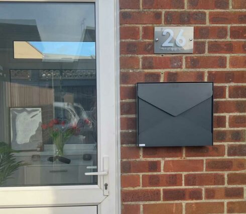 Wall Mounted Letterbox Gavia Dark Grey Fitted  Lifestyle Image