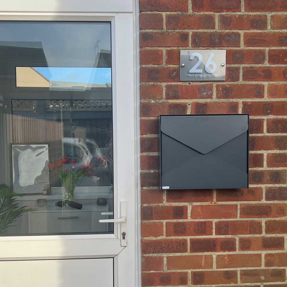 Wall Mounted Letterbox Gavia Dark Grey Fitted  Lifestyle Image
