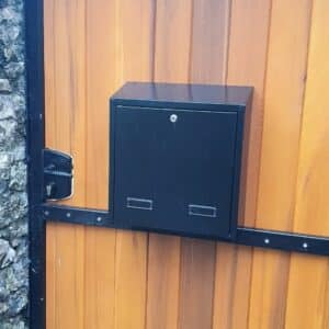 Rear Access Letterbox for Gates and Fences W3-6 Black Wall Mounted Letterbox W3 6