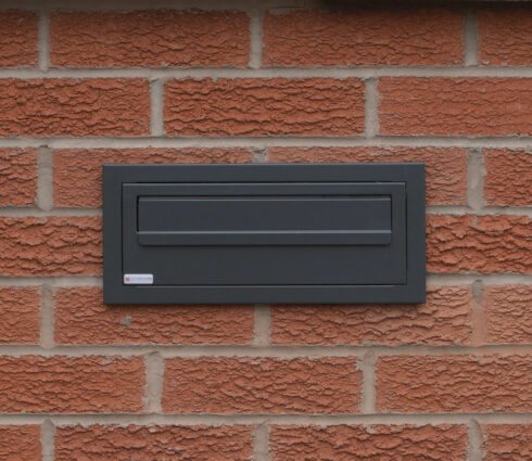 Outdoor Post Boxes For House Muretto Dark Grey Front Lifestyle Image
