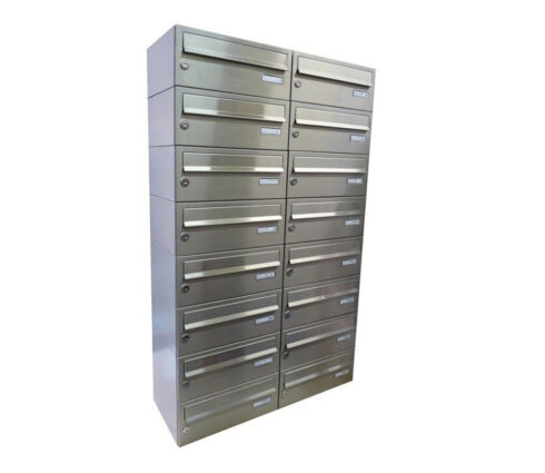 Letterboxes For Flats Lbd 015 Recess Mounted Stainless Steel 16 Bank