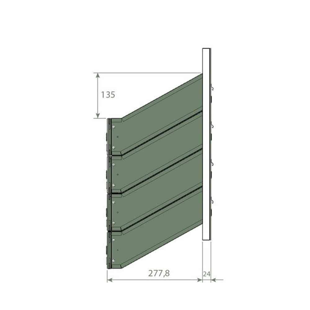 Postboxes For Flats Ldd 046 Door Panel Letterboxes 4 Bank Drawing