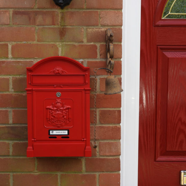 wall mounted letter box in red