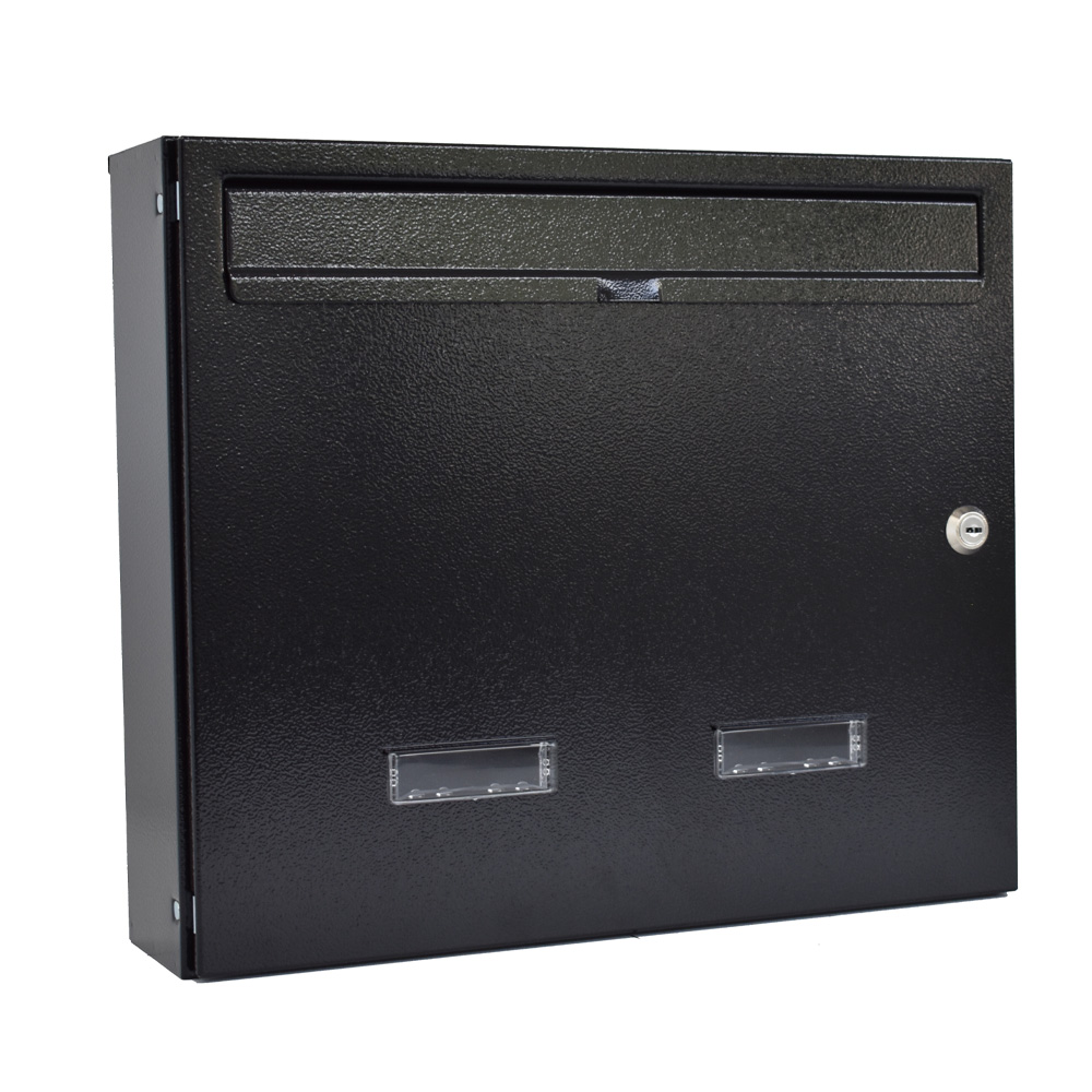 W4 Wall Mounted External Letterbox Black Front