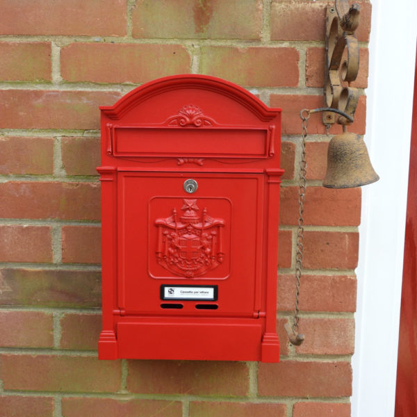 red wall mounted post box