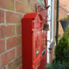 wall mounted post box in cast aluminium red finish
