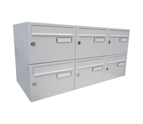 Letterboxes For Flats City Hall Lbd 217 Light Grey 6 Bank