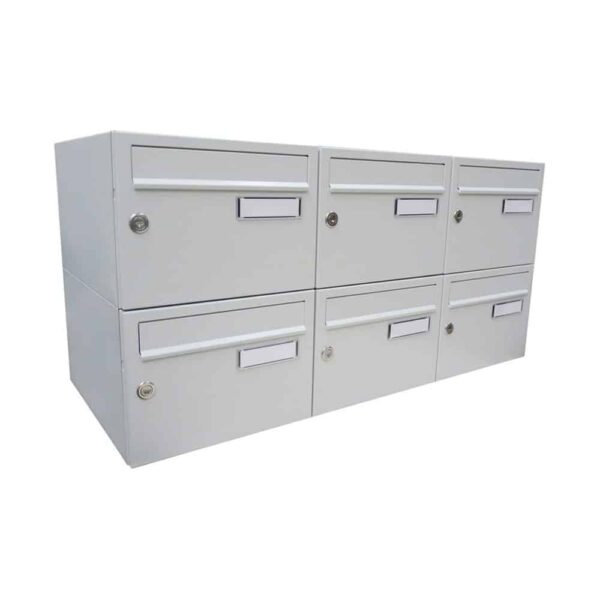 Letterboxes For Flats City Hall Lbd 217 Light Grey 6 Bank
