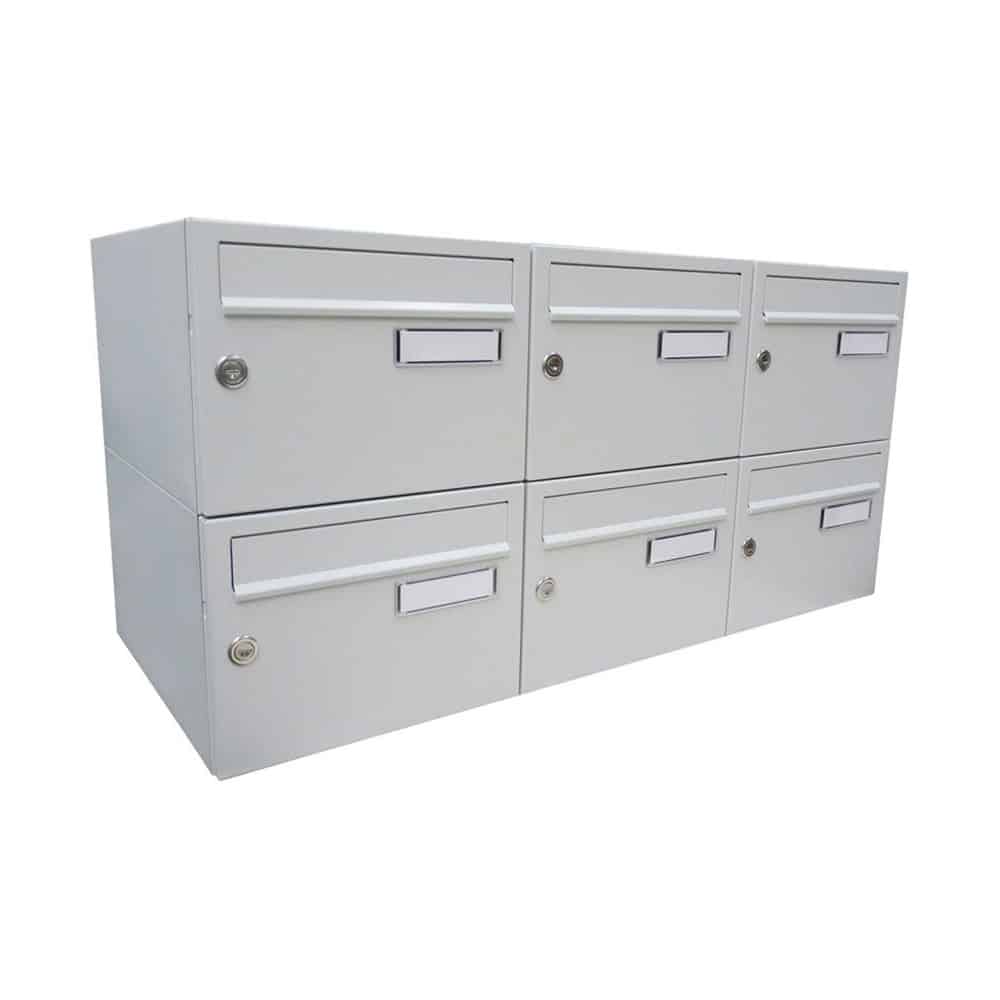 Letterboxes For Flats City Hall Lbd 217 Light Grey 6 Bank