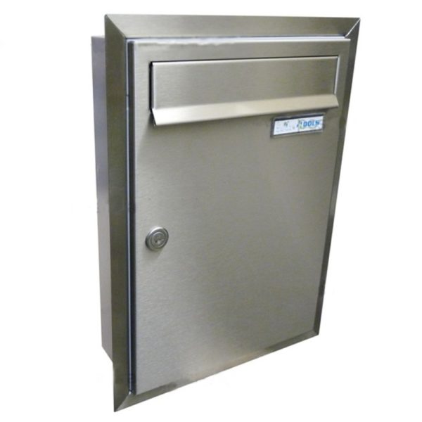 built in wall mounted post box in stainless steel finish