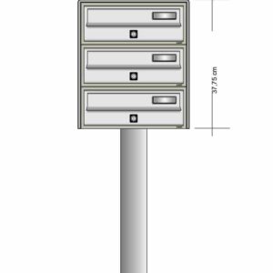 Free standing letterboxes Slim 1x3
