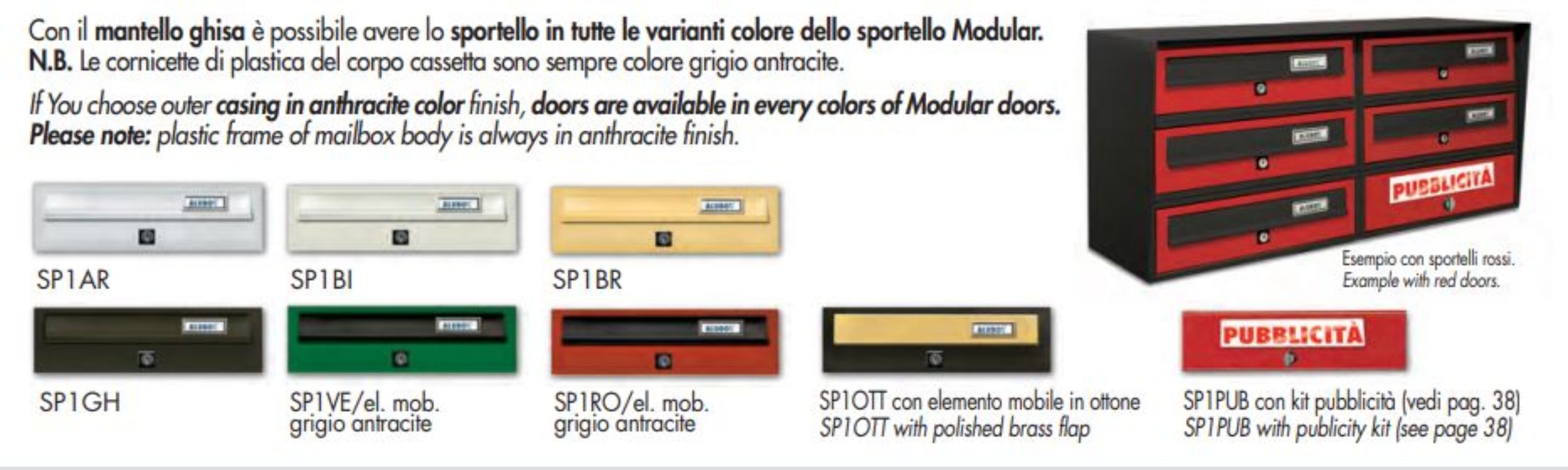 Slim wall mounted externalll post boxes Tocco Di Italia