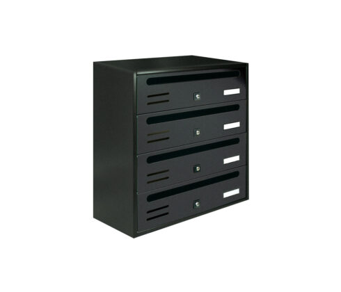 Letterboxes For Flats Cubo Dark Grey 4 Bank