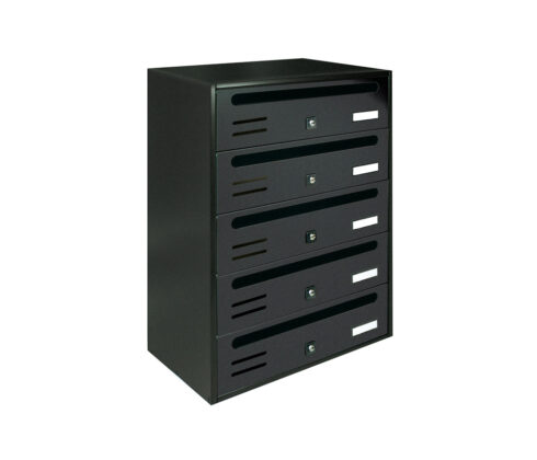 Letterboxes For Flats Cubo Dark Grey 5 Bank
