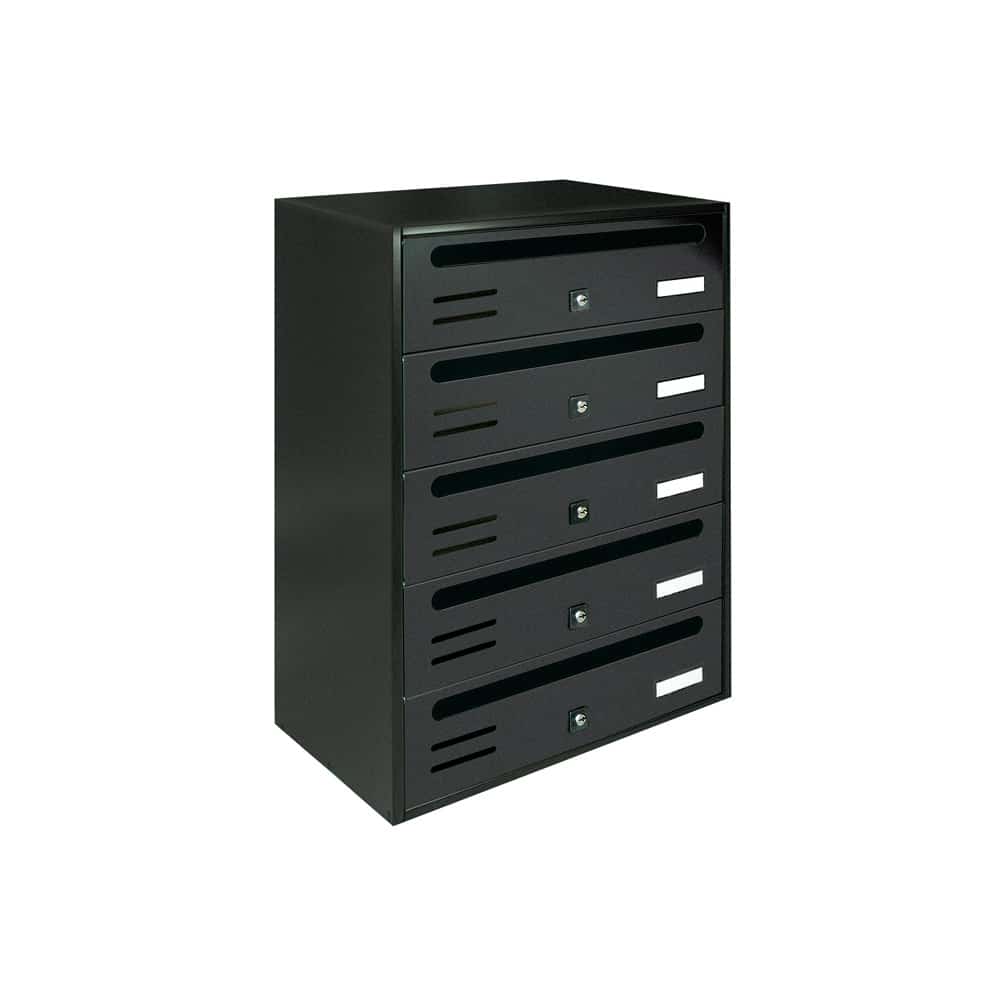 Letterboxes For Flats Cubo Dark Grey 5 Bank