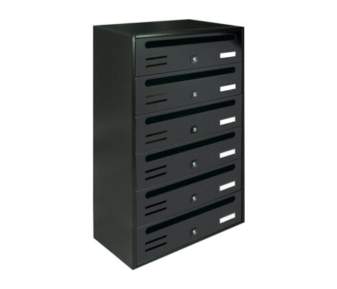Letterboxes For Flats Cubo Dark Grey 6 Bank