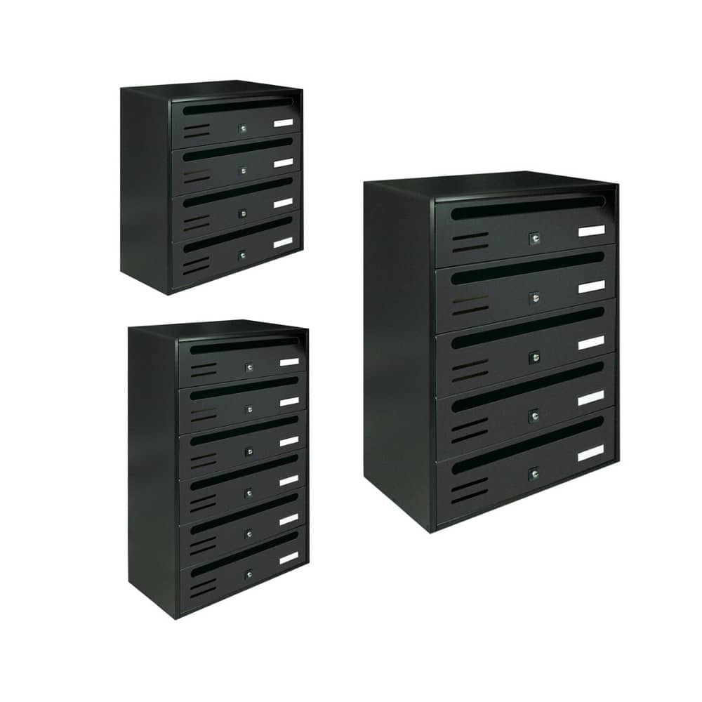 Letterboxes For Flats Cubo Dark Grey