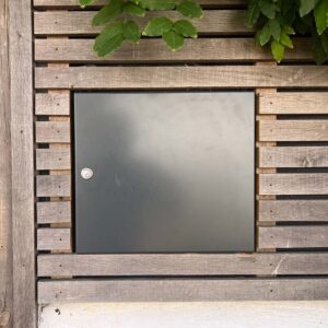 Letterbox For Gates & Fences External Rear Access LAD-050 Rear View Lifestyle Image Wall Mounted Letterbox Lad 050