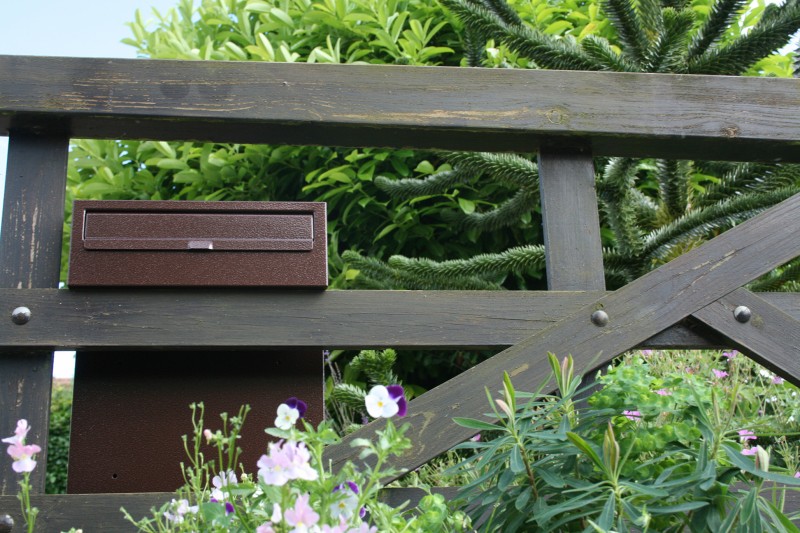 W3-2 Metal Post Box mounted on a 5 bar wooden gate