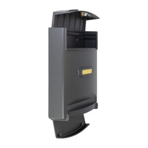 Wall Mounted Post Box Large Cast Aluminium Europa Maxi Black_open Wall Mounted Post Box Large Cast Aluminium Europa Maxi Black_open