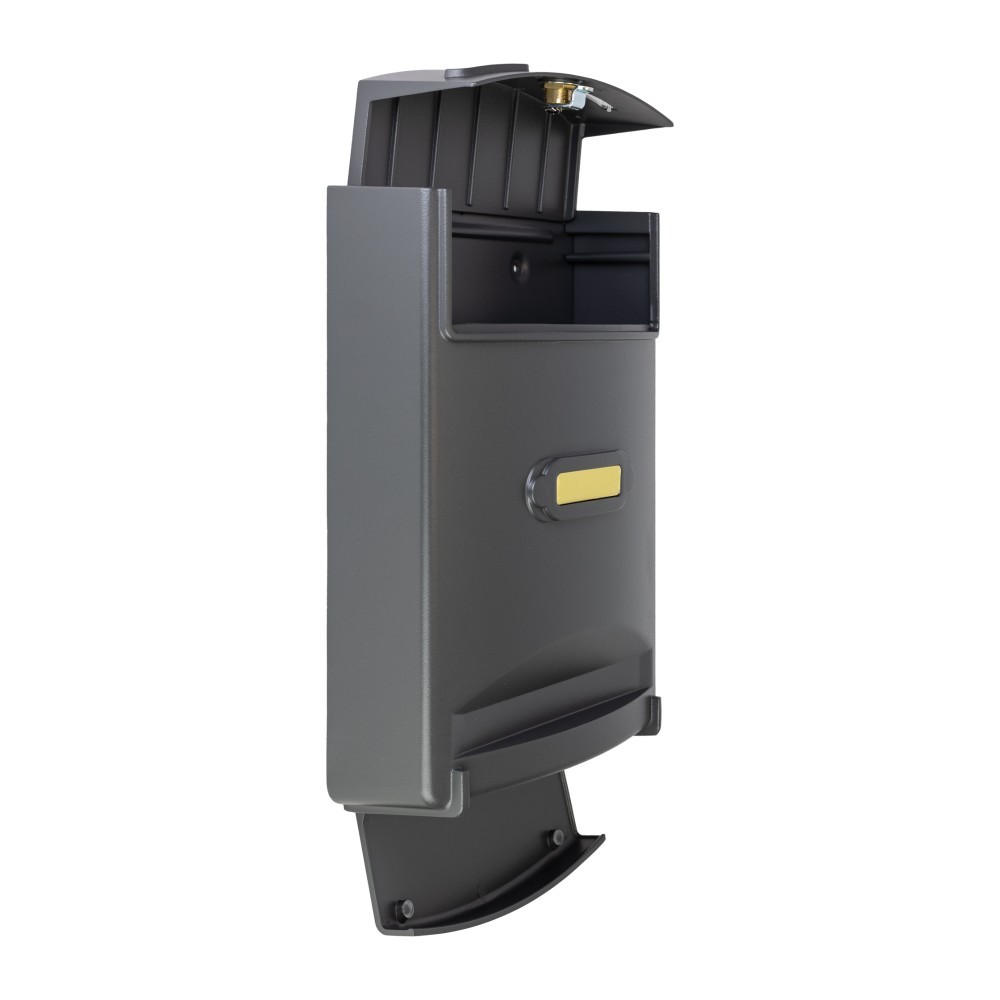 Wall Mounted Post Box Large Cast Aluminium   Europa Maxi Black_open