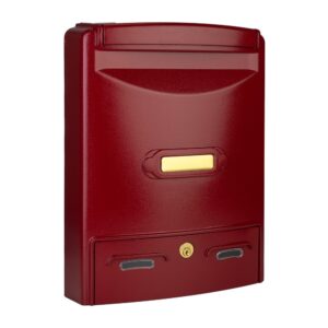 Wall Mounted Post Box Large Cast Aluminium Europa Maxi Red_Side Wall Mounted Post Box Large Cast Aluminium Europa Maxi Red_Side