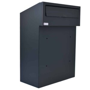 Gate Letterbox Outdoor Rear Access Gatehouse W3-1 Dark Grey Wall Mounted Post Box W3 1 Dark Grey