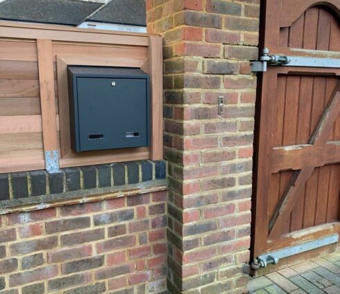 Rear Access Large Letterbox For Gates & Fences W3-4 Anthracite with Trim