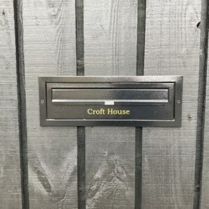 Gate Mounted Letterbox W3 4 Black Lifestyle Photo 1 Gate Mounted Letterbox W3 4 Black Lifestyle Photo 1