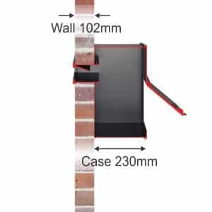 Stamford Through the Wall letterbox Stamford Through the Wall letterbox 102 wall case diagram
