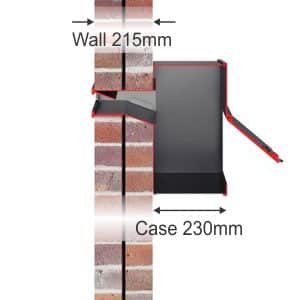 Stamford Through the Wall letterbox Stamford Through the Wall letterbox 215 wall case diagram