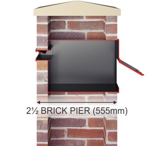 Stamford Through the Wall letterbox 2.5 brick diagram