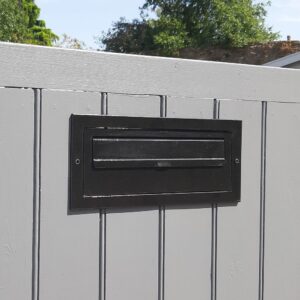 Rear Access Post Box For Gates & Fences W3-1 with Trim Front Lifestyle Image Gate Post Box With Trim W3 1 Black