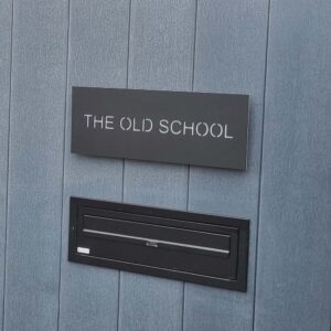 Rear Access Large Post Box For Gates & Fences W3-3 in Black plus Trim Front View Lifestyle Image Post Boxes For Sale W3 3 Black