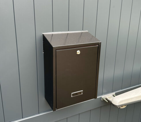 Rear Access Post Box For Gates & Fences W3-1 Black Colour Variant with Trim